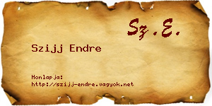 Szijj Endre névjegykártya